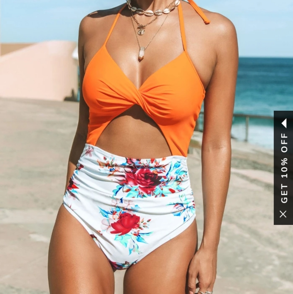 Cupshe one piece orange swimsuit